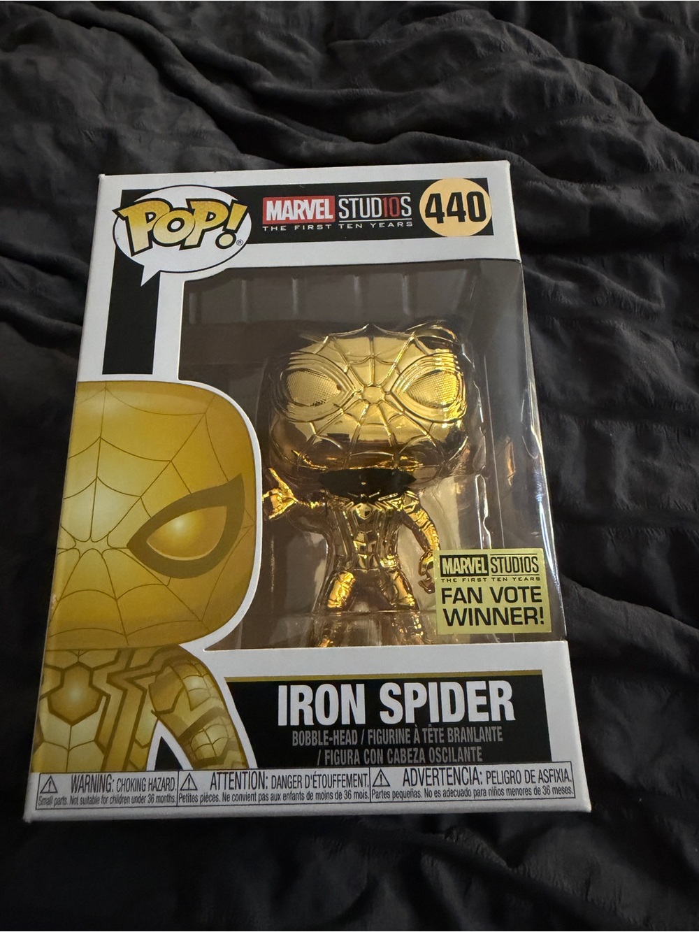 Funko Pop! Iron Spider #440 Gold Chrome Fan Vote Winner Marvel Studios